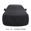 Anti-Dust Anti-UV Heat-insulating Elastic Force Cotton Car Cover for SUV, Size: XL, 5.05m~5.35m (Black)