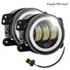 2 PCS IP67 Waterproof 30W 6500-7000K 2300LM 4 inch CREE 6-LED Lamp Driving Fog Lights with Angel Eyes for Jeep Wrangler(Gold Light)