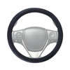 Universal Car Genuine Leather Embossing Steering Wheel Cover, Diameter: 38cm(Black)