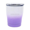 Gradient Milk Cup Vacuum 304 Stainless Steel Cold Insulation Wine Glass Beer Glass Cup(White+Purple)