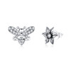 Butterfly Flower Sterling Silver Earrings Personalized Earrings Zircon Earrings