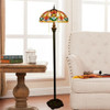 YWXLight Creative Stained Glass Lampshade Floor Lamp Living Room Dining Room Bedroom Bedside Decoration Lamp (UK Plug)