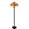 YWXLight Sun Flower Bronze Floor Lamp Unique Glass Mosaic Lampshade Living Room Dining Room Bedroom Decoration Lamp (US Plug)