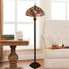 YWXLight Retro Creative Grape Flower Floor Lamp Living Room Dining Room Color Glass Lampshade Decoration Lamp (US Plug)