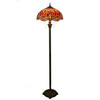 YWXLight Retro Stained Glass Creative Beautiful Lampshade Living Room Dining Room Bedroom Bar Club Floor Lamp (US Plug)