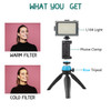 ADAI VK-02 Live Broadcast Video Shooting Mobile Phone LED Fill Light Tripod Set for 3.5mm Audio Input Device(Blue)