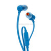 JBL T110 3.5mm Plug Wired Stereo One-button Wire-controlled In-ear Earphone with Microphone, Supports HD Calls, Cable Length: 1.2m (Blue)