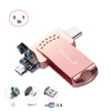 Richwell 3 in 1 64G Type-C + Micro USB + USB 3.0 Metal Flash Disk with OTG Function(Rose Gold)