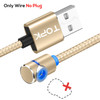 TOPK 2m 2.4A Max USB to 90 Degree Elbow Magnetic Charging Cable with LED Indicator, No Plug(Gold)