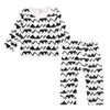 Children Cartoon Cotton Underwear Care Belly Pajamas Set, Size:XL(Black Wave)