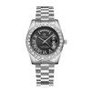 CAGARNY 6866 Fashion Life Waterproof Silver Steel Band Quartz Watch(Black)