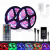 YWXLight 10M 2835 RGB LED Strip Lights No-Waterproof 44 key IR Remote Controller + 5A Power Adapter, AC 100-240V, US Plug