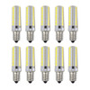 10 PCS E12 7W 152 LEDs 3014 SMD 600-700 LM Cold White Dimmable Silicone LED Corn Bulbs, AC 110V