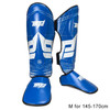 MTB SJ-004B Freestyle Grappling Thai Boxing Taekwondo Thickening Leg Guards Protective Gear, Size: M(Blue)