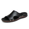 Men Casual Beach Shoes Slippers Microfiber Wear Sandals, Size:45(Black)