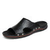 Men Casual Beach Shoes Slippers Microfiber Wear Sandals, Size:45(Black)