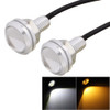 2 PCS  22.5mm 2W 200LM White + Yellow Light 4 LED SMD 5630 Eagle Eye Car Steering Light Daytime Running Light(Silver)