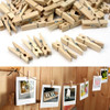 100 PCS  Mini Natural Wooden Clips Photo Clip Clothespin Craft Decoration Pegs,Size: 2.5×0.3cm