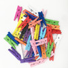 50 PCS Mini Natural Wooden DIY Clothes Colorful Photo Paper Peg Pin Clothespin Craft Clips School Office Stationery Clothes Pegs, Size:7.3x1.0cm(Mixed color)