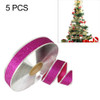 5 PCS 2m Christmas Party Decoration Glitter Powder Christmas Tree Decoration Ribbon(Magenta)
