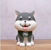 Grey Cute Resin Dog Piggy Bank Box Cute Gift Home Decoration, Size:Small