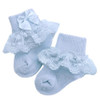 3 Pairs Bow Lace Baby Socks Newborn Cotton Baby Sock, Size:M(Blue)
