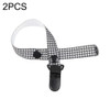 2 PCS Baby Pacifier Clip Pacifier Chain Dummy Clip Nipple Holder For Nipples Children Pacifier Clips Teether Anti-drop Rope(62 Black and white houndstooth)