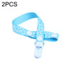 2 PCS Baby Pacifier Clip Pacifier Chain Dummy Clip Nipple Holder For Nipples Children Pacifier Clips Teether Anti-drop Rope(09 Sky blue animal print)