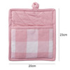 2 PCS Christmas Lattice Tableware Heat Insulation & Anti-Scalding Placemat Cotton High Temperature Gloves, Size: 20x23cm(Pink White)