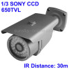 1/3 SONY Color 650TVL CCD Waterproof Camera, IR Distance: 30m