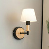 E27 LED Bedside Aisle Creative Personality Wooden Wall Lamp, Power source: No Light Source(Black)