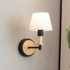E27 LED Bedside Aisle Creative Personality Wooden Wall Lamp, Power source: No Light Source(Black)