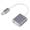 USB-C / Type-C to Jack 3.5mm Earphone Microphone Sound Card(Grey)