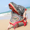 Summer Cotton and Linen Ethnic Travel Silk Scarf Sunscreen Big Shawl Ladies Beach Towel, Size:180 x 100cm(Red Feathers)