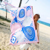 Summer Cotton and Linen Ethnic Travel Silk Scarf Sunscreen Big Shawl Ladies Beach Towel, Size:180 x 100cm(Pink Discs)