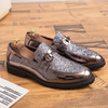 Men Fashion Thick Bottom Pointed Formal Business Leather Shoes, Shoe Size:42(Silver)