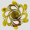 2 PCS Home Crystal Acrylic Quartz Mirror Clock Jewelry Clock Petal Pattern Clock(Gold)