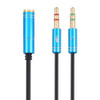 3.5mm Female to 2 x 3.5mm Male Adapter Cable(Blue)