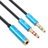3.5mm Female to 2 x 3.5mm Male Adapter Cable(Blue)