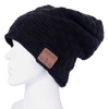 Weave Textured Knitted Bluetooth Headset Warm Winter Beanie Hat with Mic for Boy & Girl & Adults(Black)