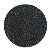 2 PCS PP Round Oval Woven Placemat, Size:Diameter 36cm(Black)