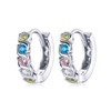 S925 Sterling Silver Shining Colorful Zircon Ear Buckle Women Earrings(Silver)