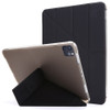 For iPad Pro 12.9 (2020/2018) Multi-folding Horizontal Flip PU Leather + Shockproof TPU Case with Holder & Pen Slot(Black)