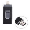 RQW-01B 3 in 1 USB 2.0 & 8 Pin & Micro USB 16GB Flash Drive, for iPhone & iPad & iPod & Most Android Smartphones & PC Computer(Black)