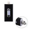 RQW-02 3 in 1 USB 2.0 & 8 Pin & Micro USB 128GB Flash Drive, for iPhone & iPad & iPod & Most Android Smartphones & PC Computer(Black)