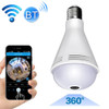 B2-Y 2.0 Million Pixels 360-degrees Panoramic Lighting Monitoring Dual-use Colorful Bluetooth WiFi Network HD Bulb Camera, Support Motion Detection & Two-way voice, Specification:Host+32G Card(White)