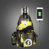 Multi-Function Portable Casual Canvas Camouflage Yellow Chest Bag Outdoor Sports Shoulder Bag with External USB Charging Interface & Water Cup Bag & Earphone Jack for Men / Women / Student, Size: 33*18*9cm