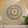 Round Rose Pattern Fuzzy Living Room Carpet Bedroom Bedside Mat,  Diameter: 1.8m (Green)