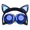 USB Charging Foldable Glowing Cat Ear Headphone Gaming Headset with LED Light & AUX Cable, For iPhone, Galaxy, Huawei, Xiaomi, LG, HTC and Other Smart Phones(Black)