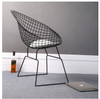 Nordic Modern Minimalist Casual Hollow Wire Creative Personality Dining Chair(Black)